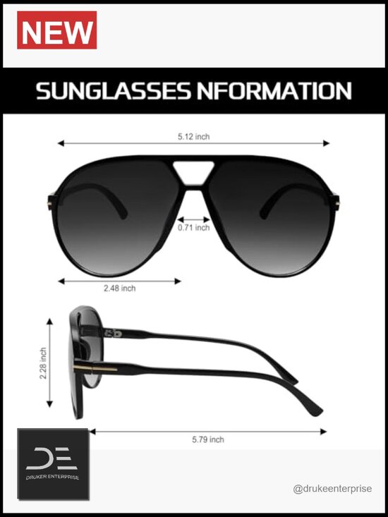 Oversized Classic 70s Vintage Trendy Square Aviator Sunglasses with UV main image 4